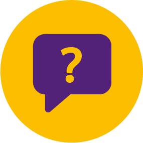 Speech bubble with question mark