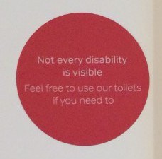 Virgin Money accessible toilet sign