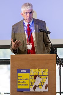Dr Barney Hawthorne speaking at the launch